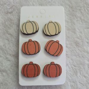 Pumpkin Shaped Earrings Set